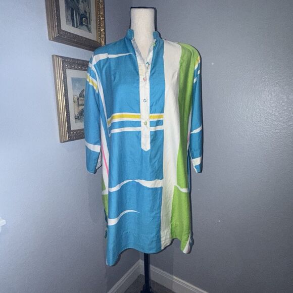 Catherine Ogust For Penthouse Gallery Multi-Colored Shirt Dress/Tunic Size Small - Picture 1 of 16